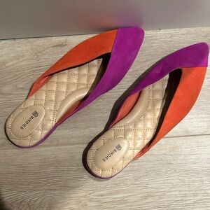Women's Two-Tone Purple & Orange Slip-On Flats